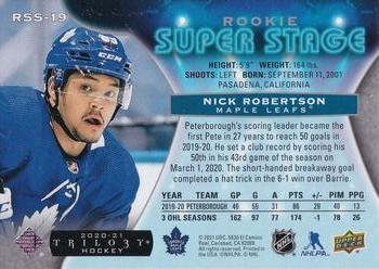 2020-21 Upper Deck Trilogy - Rookie Super Stage Blue Foil #RSS-19 Nick Robertson Back