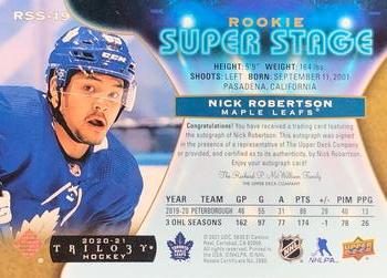 2020-21 Upper Deck Trilogy - Rookie Super Stage Gold Foil #RSS-19 Nick Robertson Back