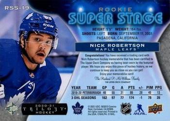 2020-21 Upper Deck Trilogy - Rookie Super Stage Silver Spectrum #RSS-19 Nick Robertson Back