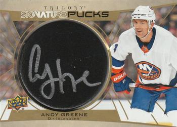 2020-21 Upper Deck Trilogy - Signature Pucks #SP-AG Andy Greene Front
