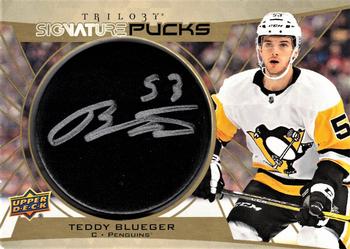 2020-21 Upper Deck Trilogy - Signature Pucks #SP-TB Teddy Blueger Front