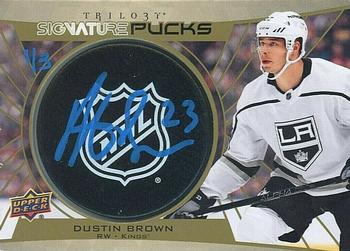 2020-21 Upper Deck Trilogy - Signature Pucks NHL Shield Logo #SP-DB Dustin Brown Front