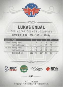 2018-19 OFS Chance Liga - Rainbow #56 Lukas Endal Back