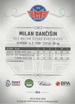 2018-19 OFS Chance Liga - Ice Water #54 Milan Dancisin Back