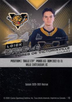 2020-21 Extreme Victoriaville Tigres (QMJHL) #13 Loick Daigle Back