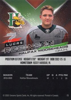 2020-21 Extreme Halifax Mooseheads (QMJHL) #5 Lucas Robinson Back