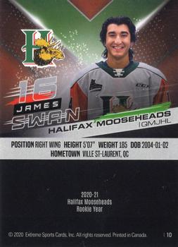 2020-21 Extreme Halifax Mooseheads (QMJHL) #10 James Swan Back