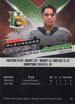 2020-21 Extreme Halifax Mooseheads (QMJHL) #15 Alexandre David Back