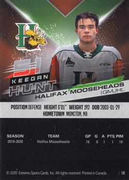 2020-21 Extreme Halifax Mooseheads (QMJHL) #18 Keegan Hunt Back