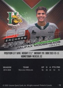 2020-21 Extreme Halifax Mooseheads (QMJHL) #19 Zachary L'Heureux Back