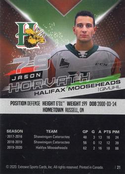 2020-21 Extreme Halifax Mooseheads (QMJHL) #21 Jason Horvath Back