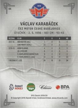 2019-20 OFS Classic Chance liga #66 Vaclav Karabacek Back