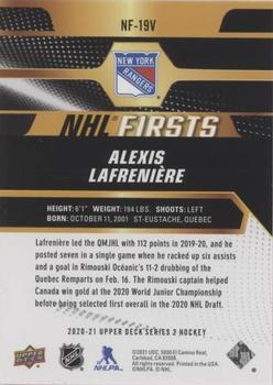 2020-21 Upper Deck - NHL Firsts Variation Achievement #NFV-19 Alexis Lafreniere Back