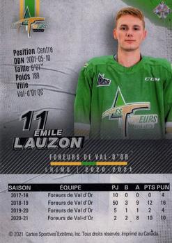 2020-21 Val-d'Or Foreurs (QMJHL) - Autographs #2 Emile Lauzon Back