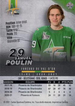 2020-21 Val-d'Or Foreurs (QMJHL) - Autographs #8 Samuel Poulin Back