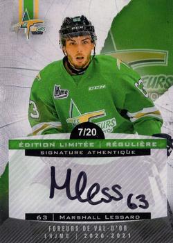 2020-21 Val-d'Or Foreurs (QMJHL) - Autographs #11 Marshall Lessard Front