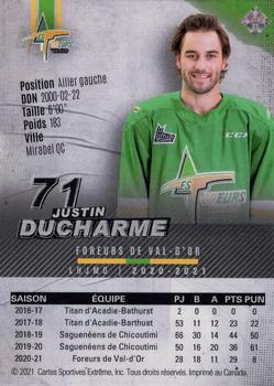2020-21 Val-d'Or Foreurs (QMJHL) - Autographs #12 Justin Ducharme Back