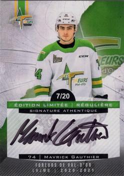 2020-21 Val-d'Or Foreurs (QMJHL) - Autographs #23 Mavrick Gauthier Front