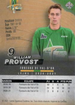 2020-21 Val-d'Or Foreurs (QMJHL) - Autographs Bronze #1 William Provost Back