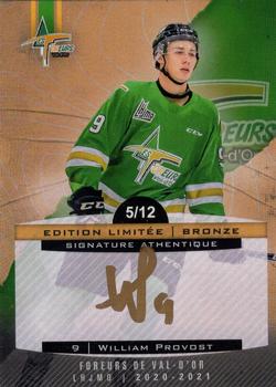 2020-21 Val-d'Or Foreurs (QMJHL) - Autographs Bronze #1 William Provost Front