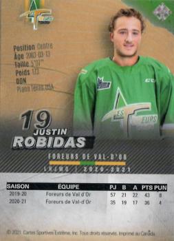 2020-21 Val-d'Or Foreurs (QMJHL) - Autographs Bronze #5 Justin Robidas Back