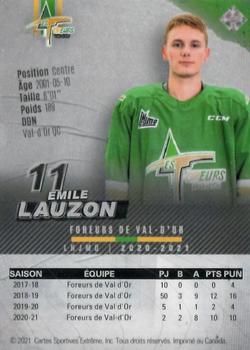 2020-21 Val-d'Or Foreurs (QMJHL) - Autographs Silver #2 Emile Lauzon Back