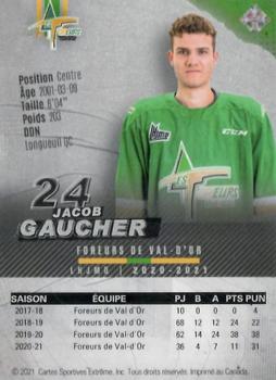 2020-21 Val-d'Or Foreurs (QMJHL) - Autographs Silver #6 Jacob Gaucher Back