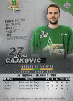 2020-21 Val-d'Or Foreurs (QMJHL) - Autographs Silver #7 Maxim Cajkovic Back
