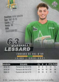 2020-21 Val-d'Or Foreurs (QMJHL) - Autographs Silver #11 Marshall Lessard Back
