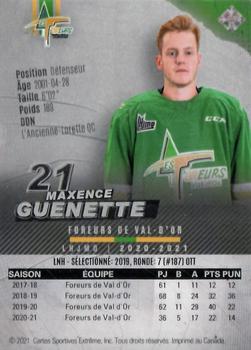 2020-21 Val-d'Or Foreurs (QMJHL) - Autographs Silver #20 Maxence Guenette Back
