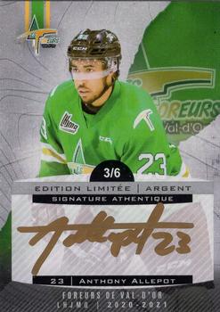 2020-21 Val-d'Or Foreurs (QMJHL) - Autographs Silver #21 Anthony Allepot Front