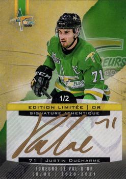 2020-21 Val-d'Or Foreurs (QMJHL) - Autographs Gold #12 Justin Ducharme Front
