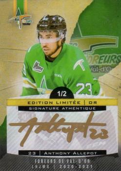 2020-21 Val-d'Or Foreurs (QMJHL) - Autographs Gold #21 Anthony Allepot Front
