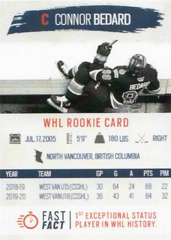 2020-21 Regina Pats (WHL) #NNO Connor Bedard Back