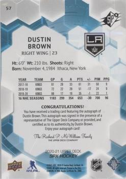 2020-21 SPx - Autographs #57 Dustin Brown Back