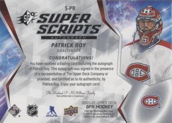 2020-21 SPx - Superscript #S-PR Patrick Roy Back