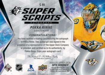 2020-21 SPx - Superscript #S-RI Pekka Rinne Back