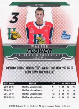 2019-20 Halifax Mooseheads (QMJHL) #3 Walter Flower Back