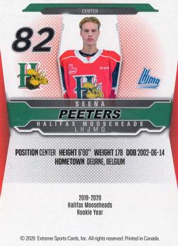 2019-20 Halifax Mooseheads (QMJHL) #22 Senna Peeters Back