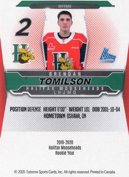2019-20 Halifax Mooseheads (QMJHL) #2 Brendan Tomilson Back