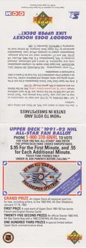 1991-92 Upper Deck - 1991-92 NHL All-Star Fan Ballots #NNO U.S. Fan Ballot Front