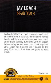 2019-20 Choice Providence Bruins (AHL) #30 Jay Leach Back