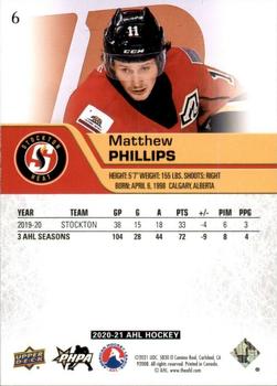 2020-21 Upper Deck AHL #6 Matthew Phillips Back