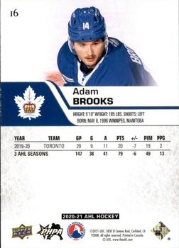 2020-21 Upper Deck AHL #16 Adam Brooks Back