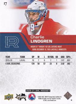 2020-21 Upper Deck AHL #17 Charlie Lindgren Back