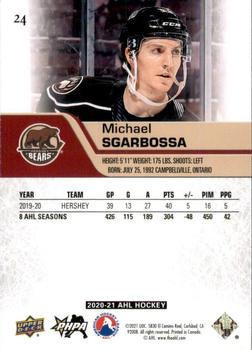 2020-21 Upper Deck AHL #24 Michael Sgarbossa Back