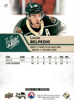 2020-21 Upper Deck AHL #27 Louie Belpedio Back