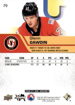 2020-21 Upper Deck AHL #29 Glenn Gawdin Back