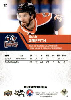 2020-21 Upper Deck AHL #32 Seth Griffith Back