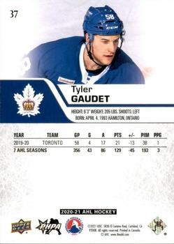 2020-21 Upper Deck AHL #37 Tyler Gaudet Back